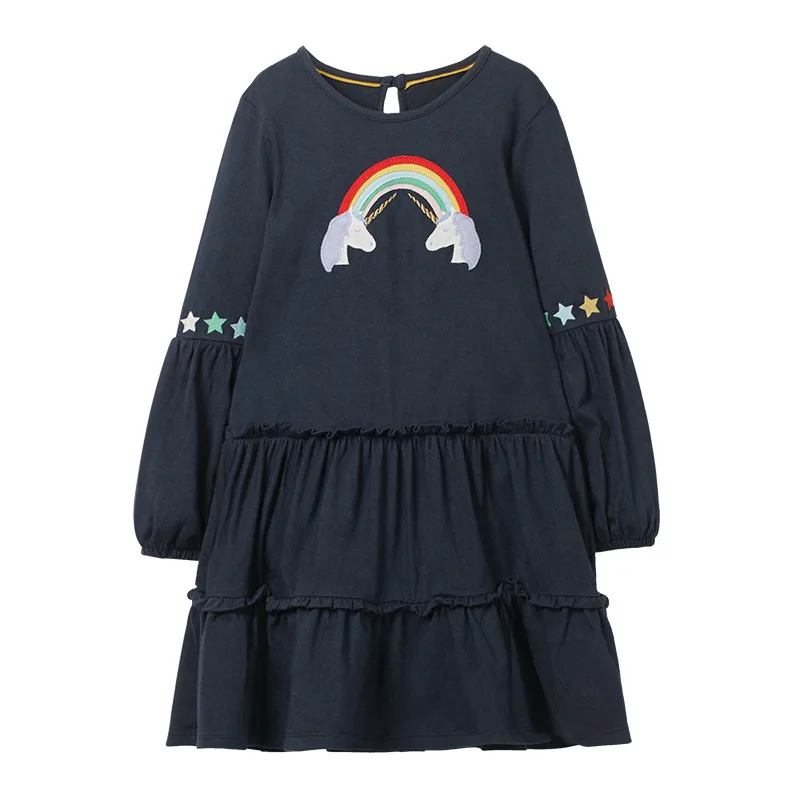 1188 same picture Little maven 2-7лет Радуга Блестки Новорожденных Девочек Платья Дети Дети Топы Девушки Майки Платье Дети Девочки Падение Пайетки Одежда - Цвет: 1188 same picture
