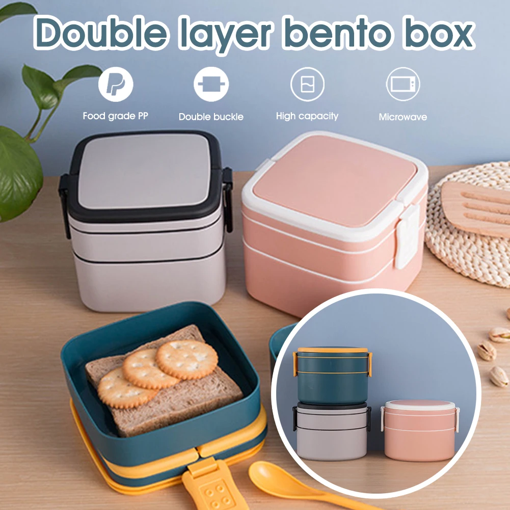 1 шт. стекируемые Bento Коробки для обедов с ручкой 2 круглый Ланч-бокс контейнер