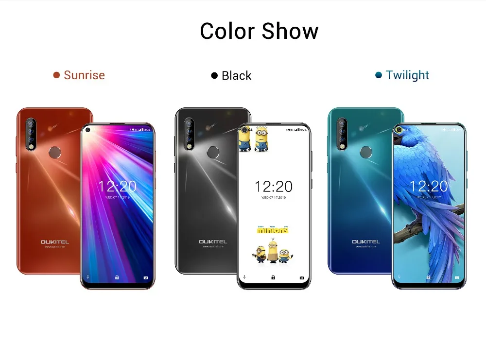 Oukitel C17 6,3" Android 9,0 тройные камеры 3 ГБ ОЗУ 16 Гб ПЗУ 3900 мАч батарея мобильный телефон 13MP отпечаток пальца 4G LTE смартфон