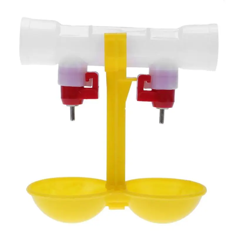 

Double Outlet Drinking Hanging Chickens Cups Nipple Drinker Poultry Feeding &Watering Supplies Chicken Fowl Drinker Bird Feeders