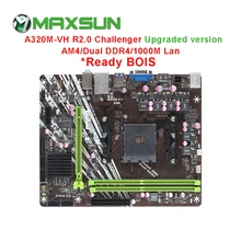 MAXSUN am4 Challenger a320m-vh R2.0 AMD Материнская плата mATX двухканальная DDR4 1000M LAN SATA3.0 USB3.1 VGA HDMI 5 фазный mainb