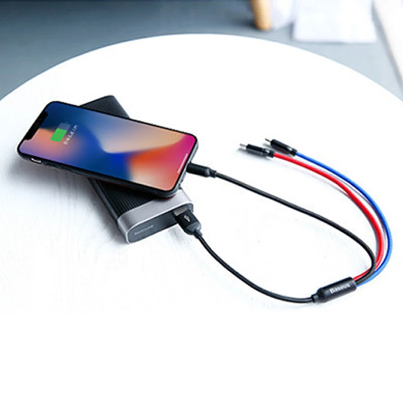 Кабель USB type-c Быстрая зарядка Плетеный три в одном три основных цвета строка данных для Ip Micor Xiaomi huawei интерфейс устройства