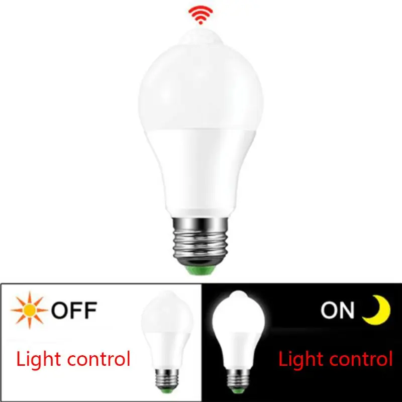 10 Вт E27 Светодиодный PIR датчик движения лампа 85-265 в сумерки до рассвета Электрический ночной Светильник для дома