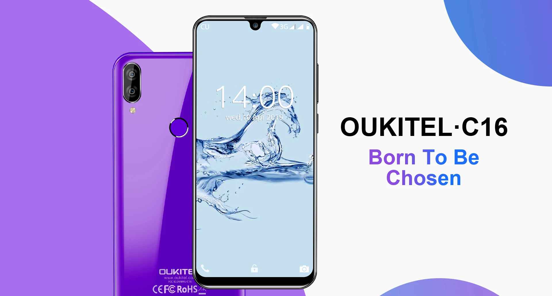 OUKITEL C16 5,71 ''Android 9,0 19:9 MT6580P 2 Гб 16 Гб Смартфон отпечаток пальца Лицо ID Водонепроницаемая капля экран 5 В/1A 2600 мАч мобильный телефон