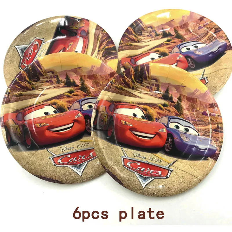 6 шт./пакет Lightning Mcqueen вечерние поставки Бумага тарелка для торта посуда для детей, хороший подарок на день рождения, декоративных тарелок 7 дюйм(ов