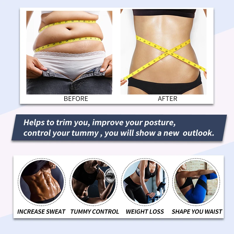 Women Shapewear Slim Belt Zipper Plus Size Latex Waist Trainer Corset Underbust Body Fajas Sweat Wa