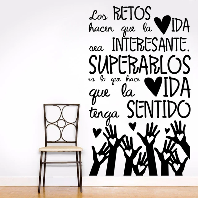 Calcomanías de vinilo con frases en español para pared, pegatinas  decorativas para sala de estar, RU2019