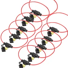 

10Pcs/lot Waterproof Line Fuse Holder DC12V 30A Mini Car Power Socket Small Blade Type Auto Replacement Parts 18AWG