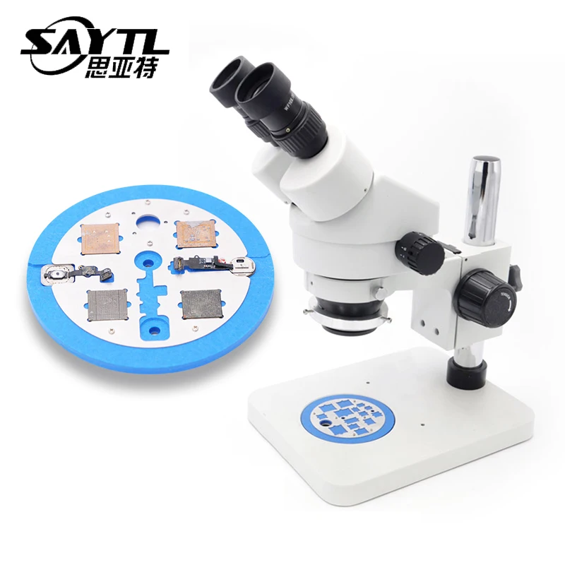 MJ Stereo Microscope Working Plate Stage Board Object Holder IC Fixture Location For NAND Chip Cpu A8 A9 A10 A11 Repair Tool | Инструменты