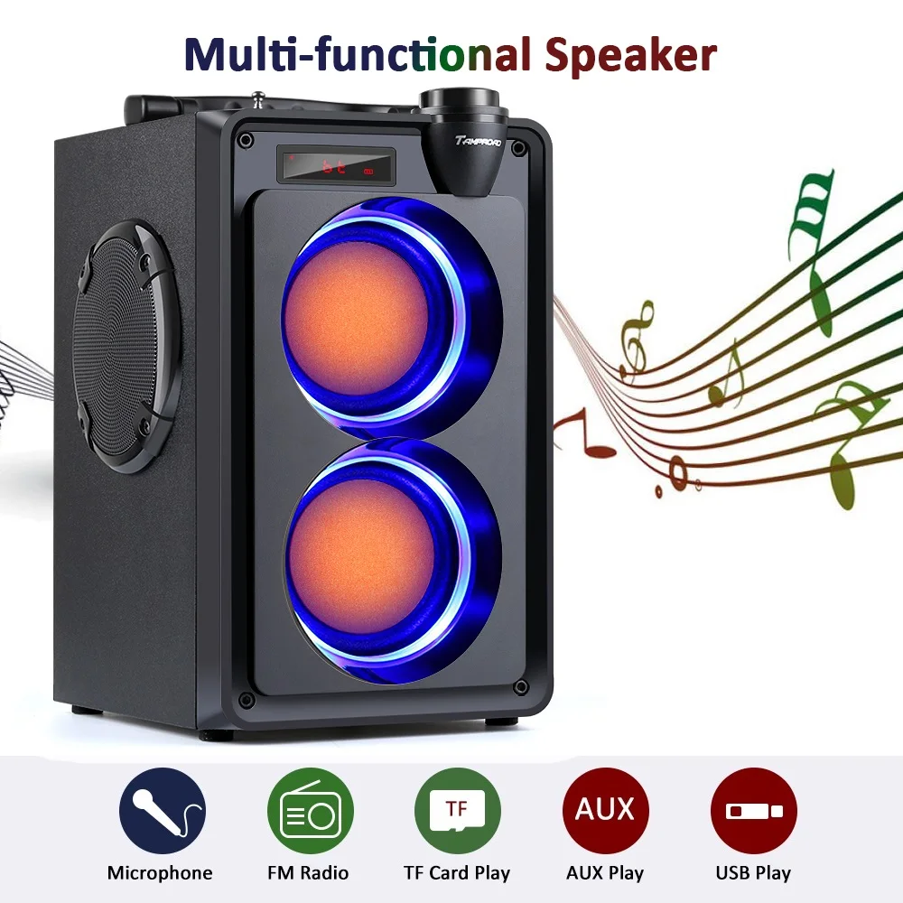 TOPROAD 20W Bluetooth Speaker Portable Wireless Stereo Bass Subwoofer Big Party Speakers Column Support FM Radio Remote Control bluetooth speaker piezoelectric speaker