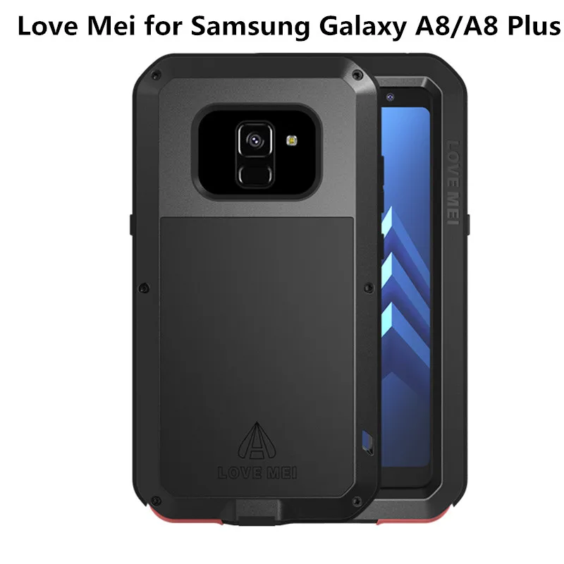 Чехол LOVE MEI для samsung Galaxy A8 A8Plus, противоударный, защита всего тела, Броня для samsung A8 Plus+ экран Gorilla glass