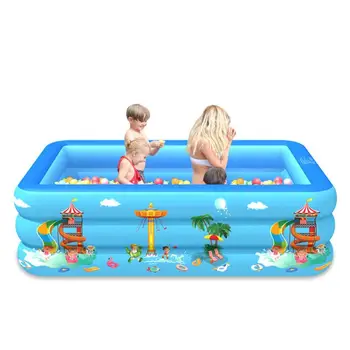 

Cartoon Summer Baby Inflatable Swimming Paddling Square Pool Children Basin Bathtub Portable Kids Outdoors Sport Play Toys