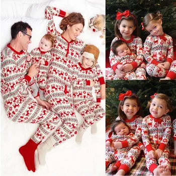 Ensemble de pyjamas de noël famille correspondant vêtements enfant bébé et maman papa correspondant vêtements famille tenues noël pjs
