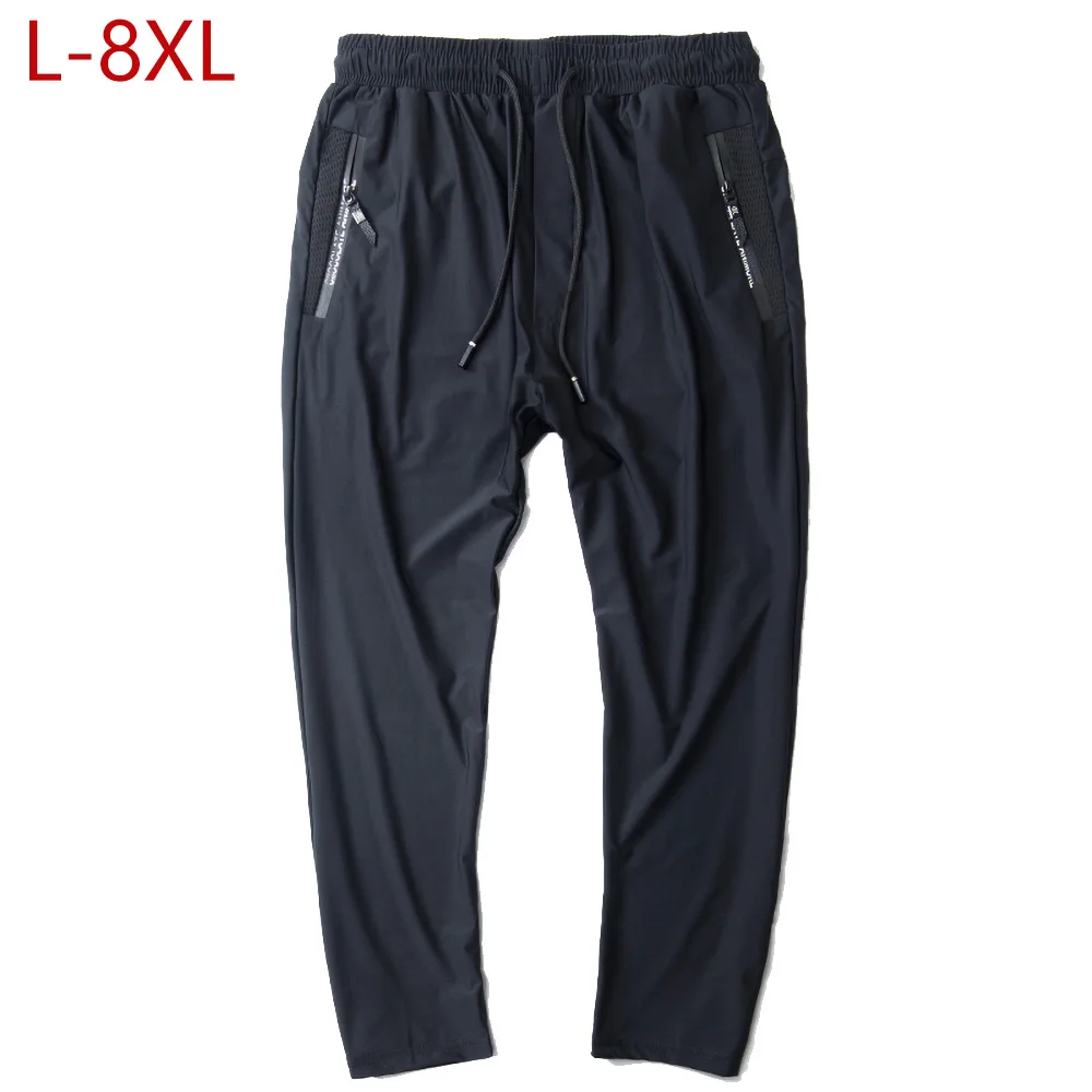 

Summer Quick Drying Joggers Men Pants Breathable Sweatpants Male Loose Sports Elastic Tracksuit Baggy Trousers Plus Big Size 8XL