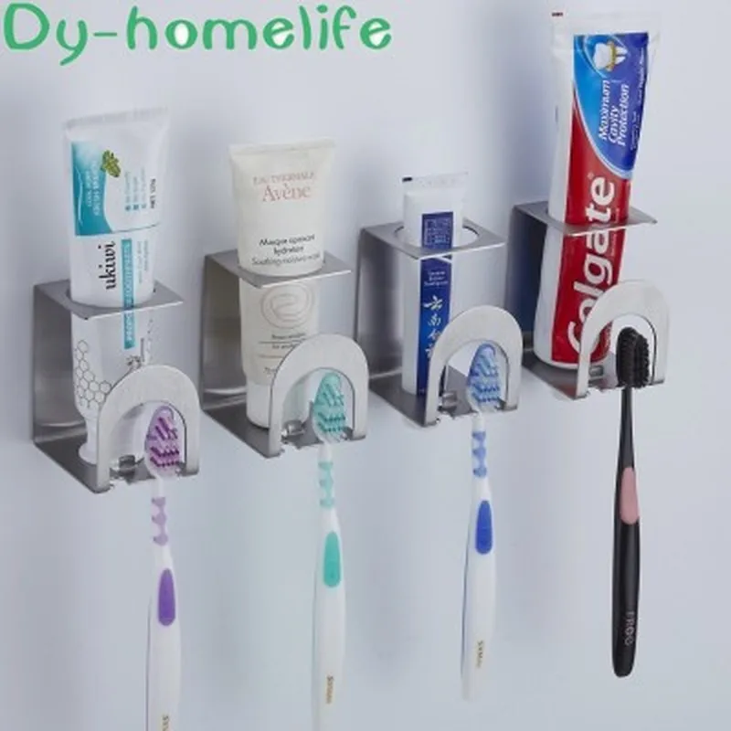 

Stainless Steel Multifunctional Toothbrush Toothpaste Holder Toilet Tooth Holder Electric Toothbrush Mouthwash Cup Holder