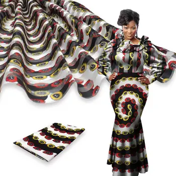 

Fashion african fabric organza fabric ankara fabric african wax print fabric 2+4yards organza ribbon silk for party dress B2-D9