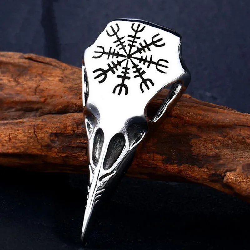 Открытый Портативный EDC Викинг череп ворона ожерелье нордический амулет металлический кулон для мужчин и женщин личные инструменты безопасности