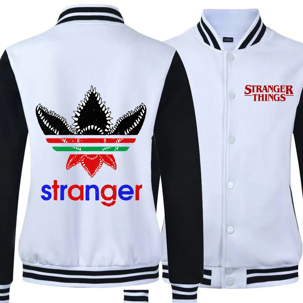 

2019 Autumn Stranger Things Hoodies Male Wool Lining Bomber Jacket Baseball Jackets for Man Jackets Men's Coat Fleece Keep Warm