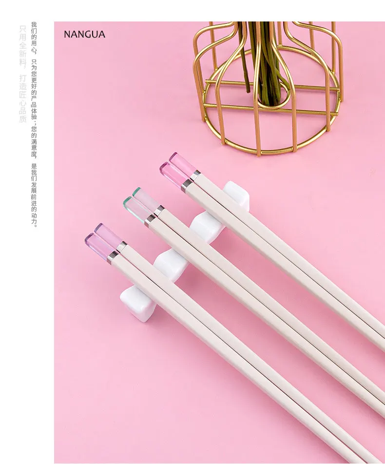 Amber Candy Color Chopsticks 5 pairs - 13 - Kawaii Mix
