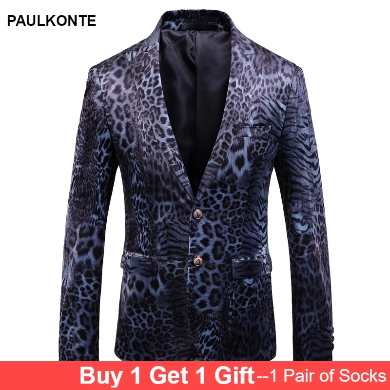 PAULKONTE 2019 New Leopard Print Mostly Male Blazer Suit Top High Quality Nightclub Party Wedding Slim Fit Man's Jacket PAULKONTE 2019 New Leopard Print Mostly Male Blazer Suit Top High Quality Nightclub Party Wedding Slim Fit Man's Jacket
