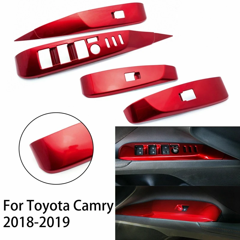 Для Toyota Camry красный ABS внутренний стеклоподъемник кнопка включения панель отделка