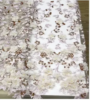 

yaking-32.8822 embroidered Mesh Tulle fabric Factory price sequins Nigerian lace fabrics