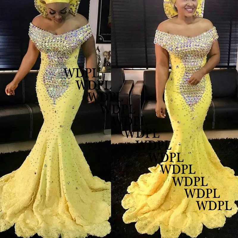 Нигерийские пышные платья Желтый vestido de festa longo вечернее платье со стразами халат de soiree Великолепное вечернее платье с бисером