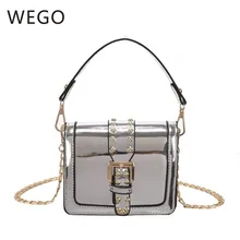 Новинка, яркая переносная сумка-мессенджер с цепочкой, модный дизайн с заклепками, новая квадратная магнитная пряжка для девочек, посылка