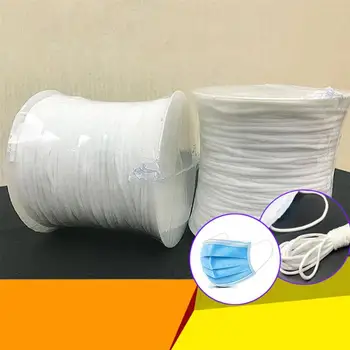 

3mm Mask Elastic Strap Soft Ear Hanging Band Universal Mask Elastic Band Replacement Elastic Rope Making Accessory (200 Meters)
