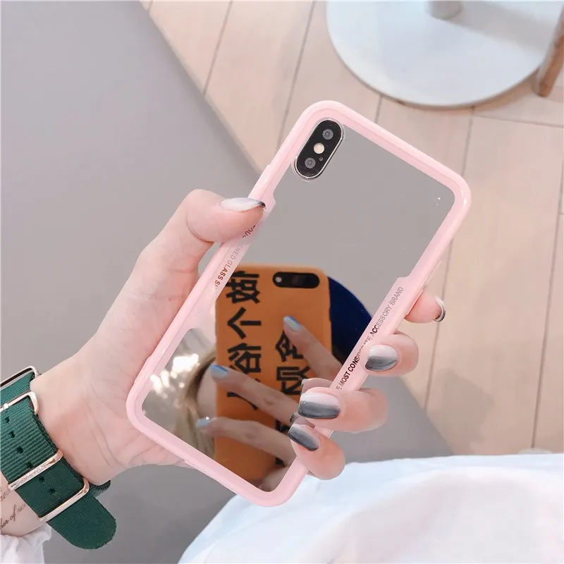Gimfun ультратонкий зеркальный чехол для телефона для макияжа для Iphone 11 Pro Max XR Xs Max 7 6 8 Plus Мягкий ТПУ розовый черный чехол ТПУ чехол