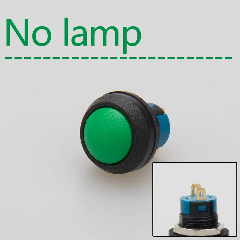 Colored12mm Plastic Push Button Switch 6v 12v 24v 3-220v Led Lamp Illumination Waterproof Momentary/latching Switch Ligh/no Lamp light switch night light Wall Switches