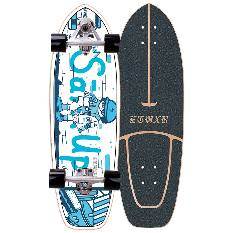 Camiones de Skateboard de Surf para adultos, tabla de Skate de 75cm,  aleación de aluminio, tierra