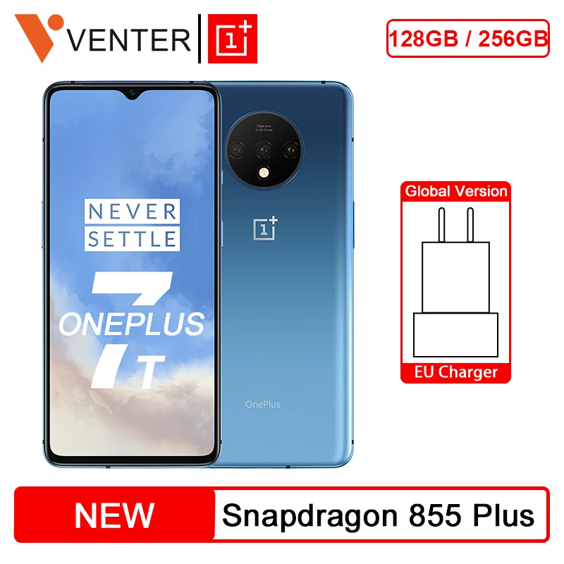 Новая глобальная версия OnePlus 7T Snapdragon 855 Plus 6,55 ''AMOLED 90Hz жидкий экран 48MP Тройная камера 30W зарядка смартфон