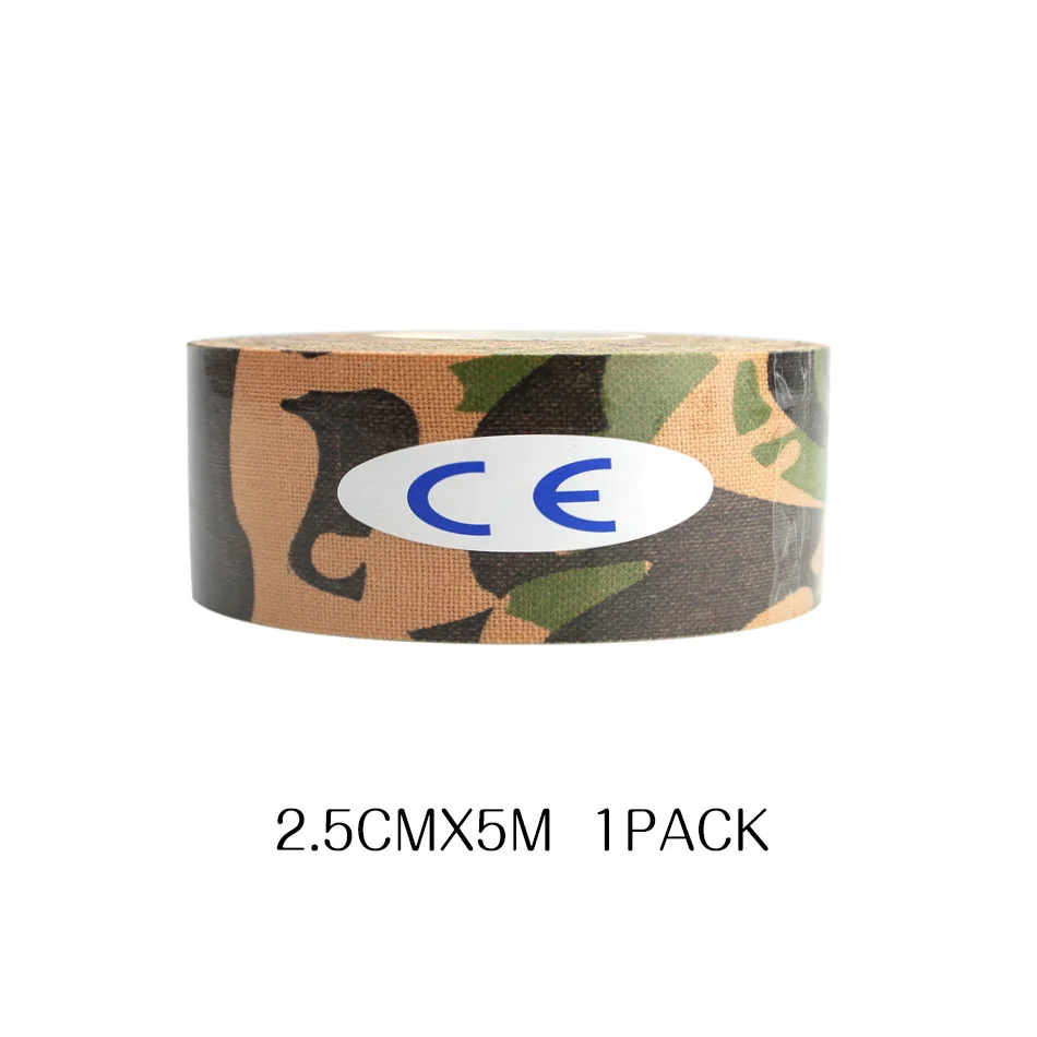 2.5x500cm Camo Кинезиологическая клейкая лента для безопасности и выживания, Спортивная мышечная лента, для кемпинга, путешествий, медицинский аварийный комплект SOS - Цвет: 2.5x500cm Camo