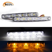 ^#Cheap Car Auto Led DRL Daytime Running Light For hyundai Santa Fe Turn Signal 6LED White Amber Driving Fog Warning Lamp Car Styling ^#Cheap Car Auto Led DRL Daytime Running Light For hyundai Santa Fe Turn Signal 6LED White Amber Driving Fog Warning Lamp Car Styling