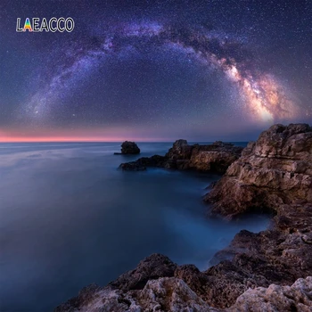 

Laeacco Starry Sky Space Universe Sea Mountains Photography Backdrops Backgrounds Astronaut Birthday Photophone Baby Photocall