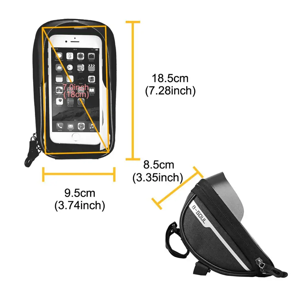 Clearance Cycling Bicycle Bike Head Tube Handlebar Cell Mobile Phone Bag Case Holder Screen Phone Outdoor Mount Bags Case For 6.5inch 4