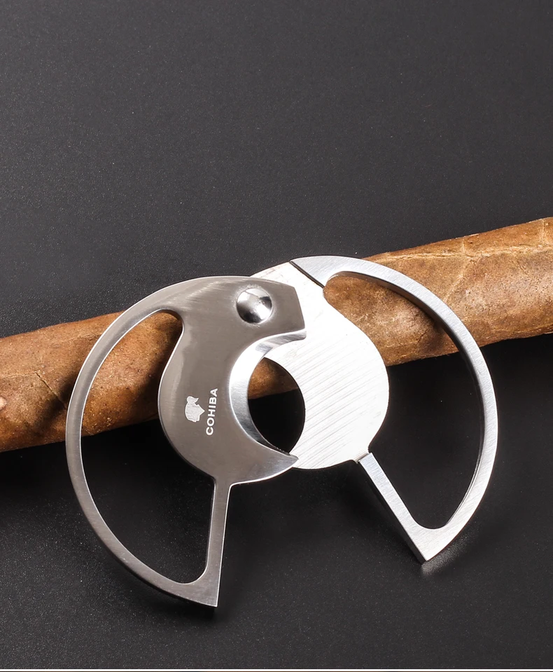 1 шт. Cohiba сигары резак круглый серебряный Нержавеющая сталь острый дым сигары аксессуары для кубинской сигары