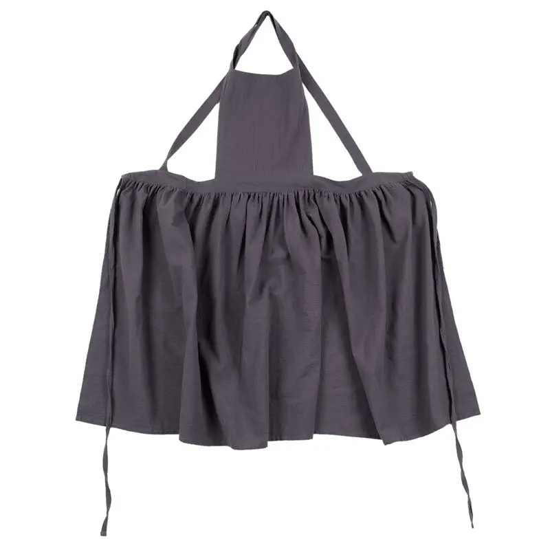 Aprons Simple Washed Cotton Uniform Adult Aprons for Woman Lady's Kitchen Cooking Gardening Coffee Shop