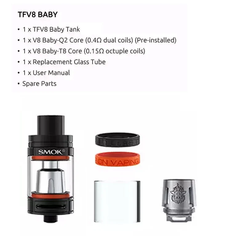 Оригинальный SMOK H PRIV 50W TC Vape Mod OLED экран TFV8 Baby Tank M2 Q2 катушка испарителя набор