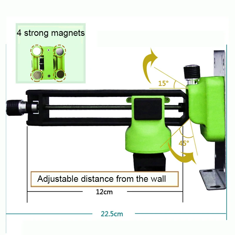 Spirit Level Wall MounTed Stand 360 degree Rotatable Universal Wall Bracket Built-in 4 Strong  Magnets Tiltable Wall Bracket