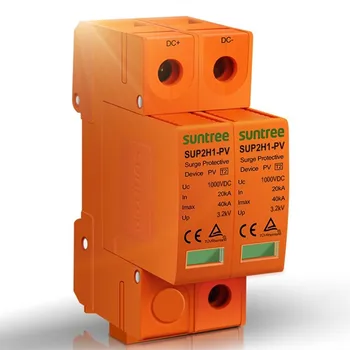 

DC 1000V 2P 20KA-40KA solar Lightning Overload Protection Surge Arrester