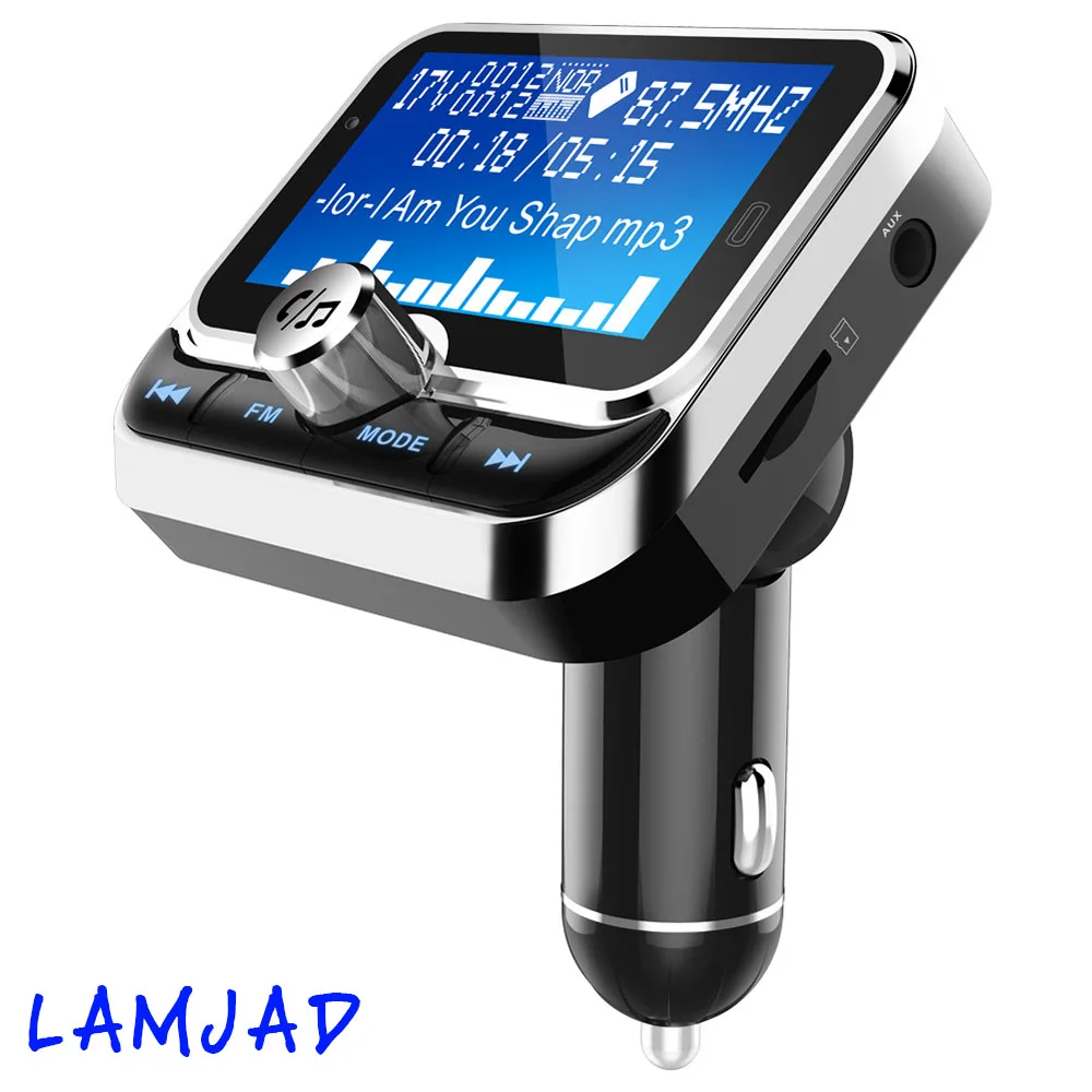 

Car FM Transmitter Bluetooth MP3 Music Player Audio Receiver Dual USB QC 3.0 Charger U Disk Reader 1.8 Inch Display Handsfree