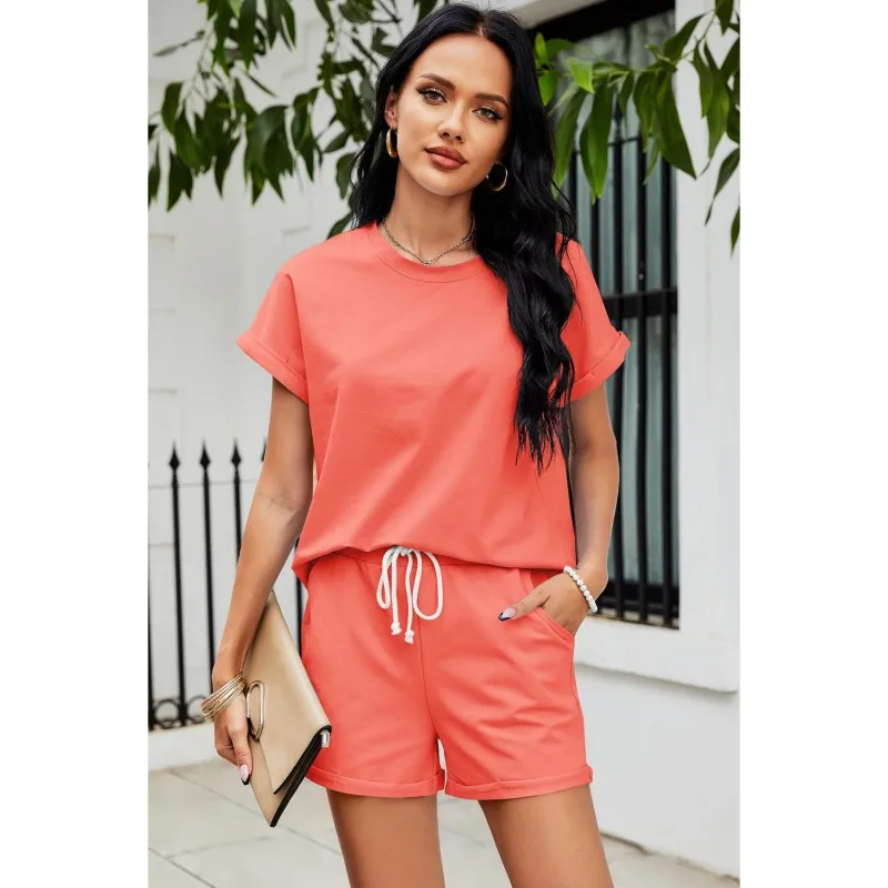 Shorts Sets Short Sleeve Veste Femme African Casual T-Shirt Loose Top Set Two Piece Set Women Tracksuit Summer Clothes 2021 New