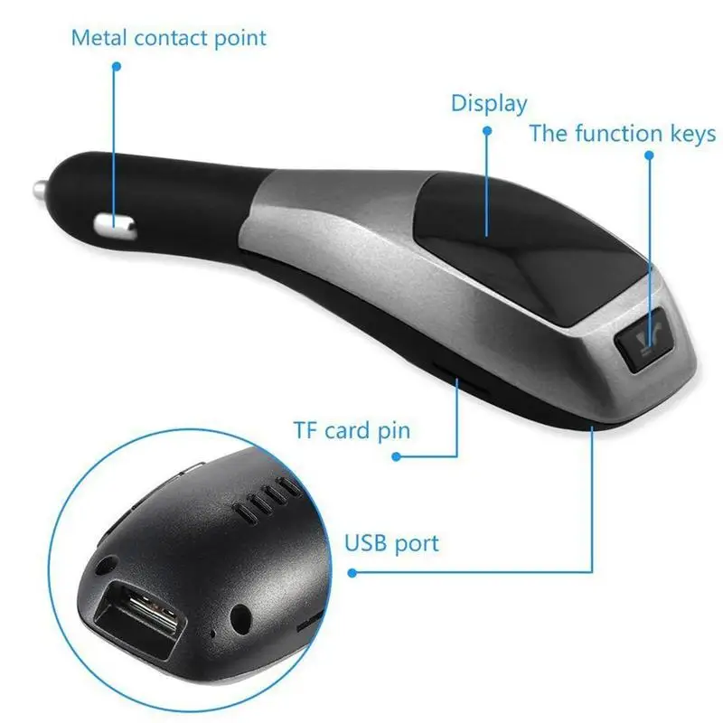 Bluetooth Mp3 плеер FM передатчик X5 автомобильный комплект громкой связи TF карта USB Автомобильное зарядное устройство беспроводной зарядный адаптер с микрофоном