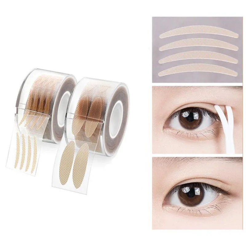 Fiber Invisible Double Side Adhesive Heart-shaped Eyelid makeup Stickers Transparent Double Eyelid Tapes Tool 600 Stickers/roll double fold eyelid tape