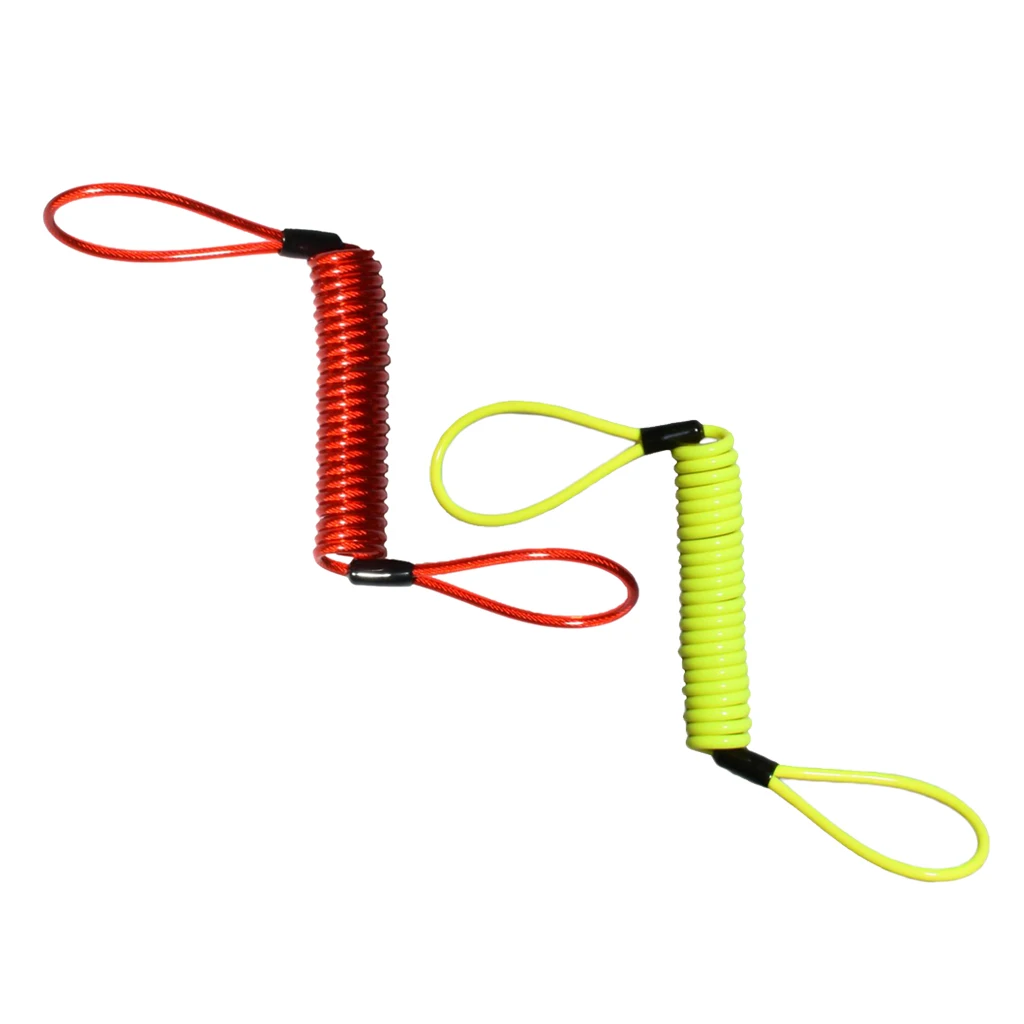 2X 1.5m Anti-Theft Bike Reminder Cord Motorbike Multicolor TPU Disk Lock + Steel Wire