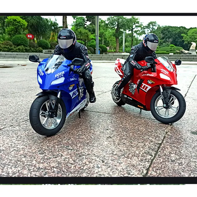 High Simulation RC Motorcycle 2.4G RC Stunt Motorbike Drift Car With Flash Led Light 360Degree Rotation Shockproof Car Boy  Toys 3