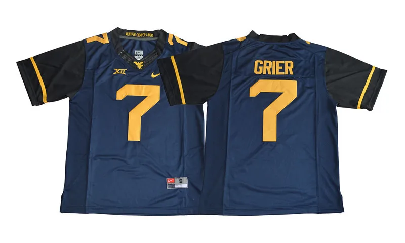 Мужская Западная Виргиния Альпинисты Will Grier 7 свитер для колледжа