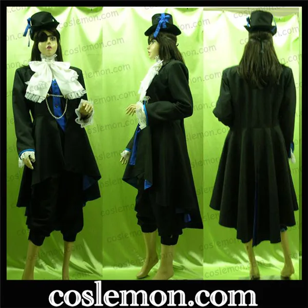 

Black Butler: Book of Circus Ciel Phantomhive Birthday Cosplay Costume Outfit Uniform Shirt+Pants+Vest+Coat+hat Free shipping